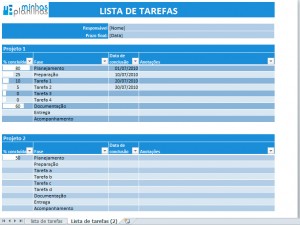 Planilha Lista de Tarefas no Excel