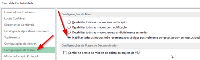 Habilitar Todas as Macros