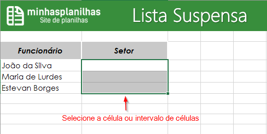 Lista Suspensa Excel