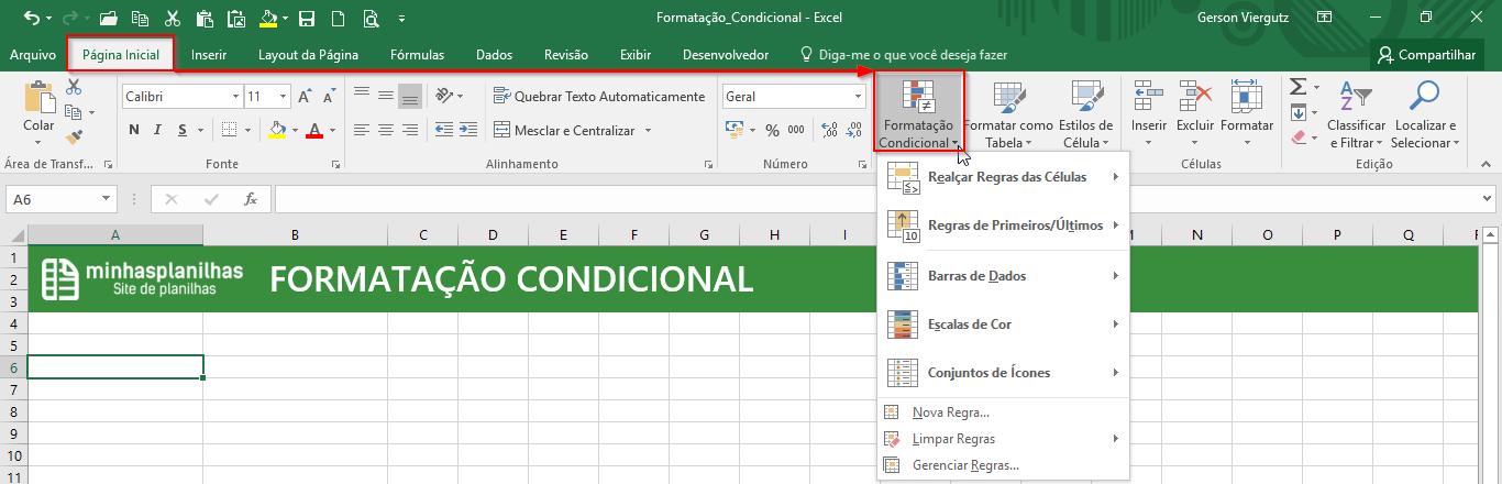 Formatação Condicional no Excel