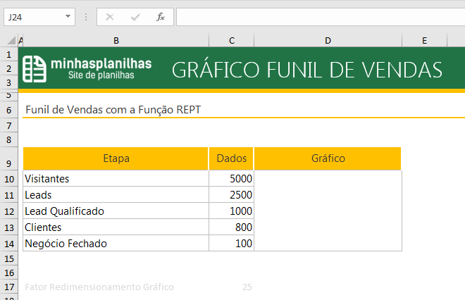 Como fazer Funil de Vendas no Excel