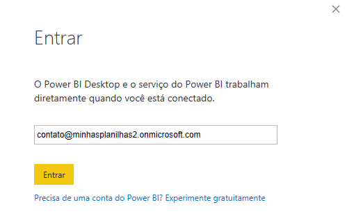 Criar conta no power bi gratis