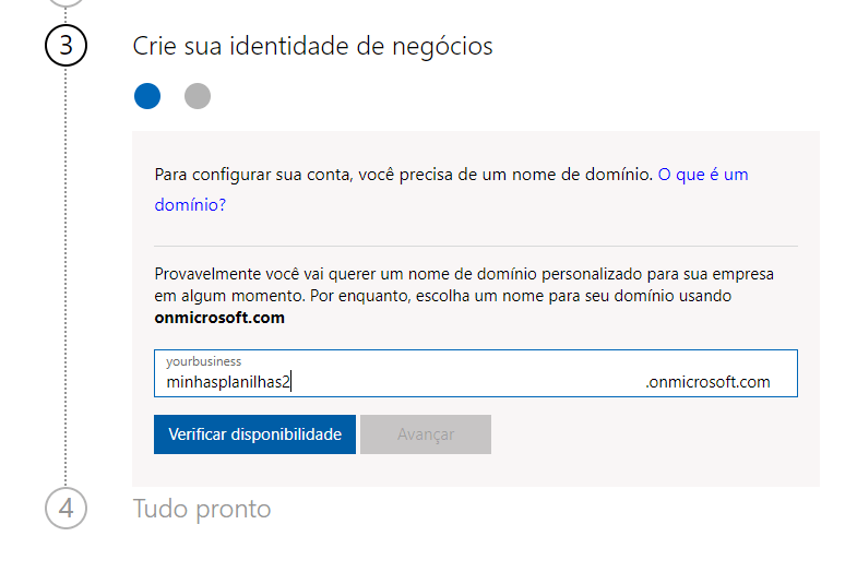 Criar dominio office 365