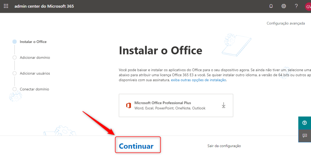 Configuração do Office 365