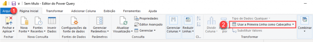 Promover Cabeçalhos no Power Query