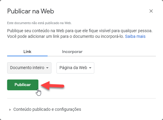 Link Público Google Sheets