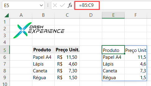 Matrizes Dinâmicas no Excel