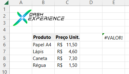 Erro no Excel